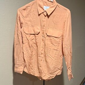 The Shirt by Rochelle Behrens Peach Button-Down Shirt